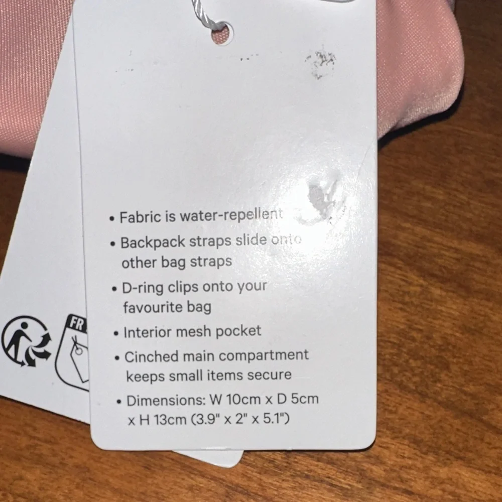 Lululemon Wanderlust Nano Backpack - Tea Rose Pink NWT - Picture 8 of 8